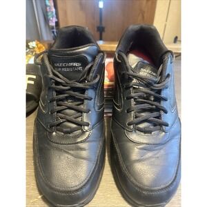 Skechers Men's Size 14 Slip Resistant Work Shoes Black On Black Very Clean